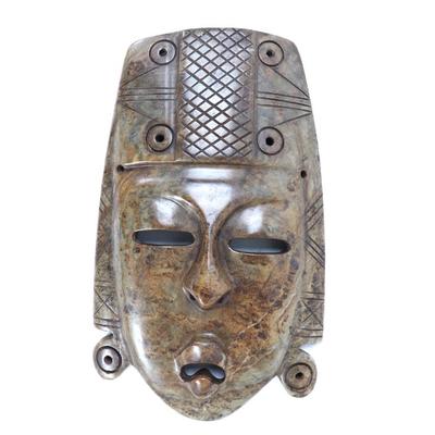 Sale Photo Thumbnail #312: Lot 314 large chinese hardstone mask carving