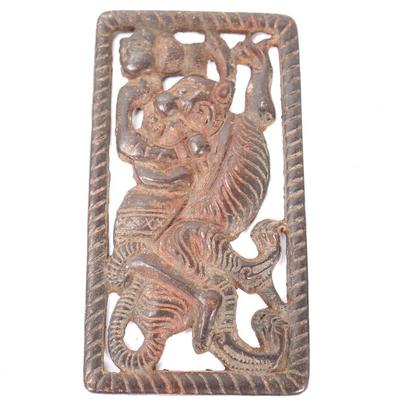 Sale Photo Thumbnail #354: Lot 356 bronze chinese plaque rider on tiger