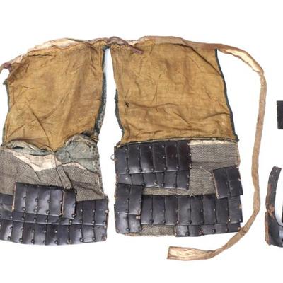 Sale Photo Thumbnail #155: Lot 155 japanese samurai armour haidate do parts, edo period 1603 1868