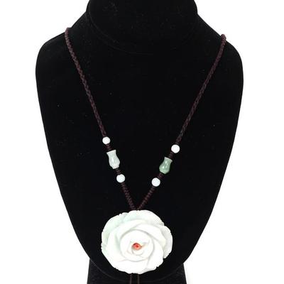 Sale Photo Thumbnail #182: Lot 182 gorgeous jadeite chinese rose necklace