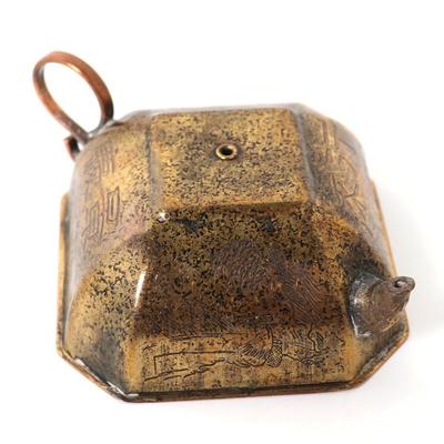 Sale Photo Thumbnail #304: Lot 305 chinese squat copper or brass teapot water dropper