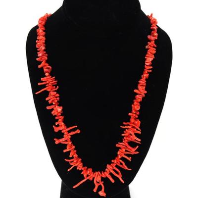 Sale Photo Thumbnail #176: Lot 176 lovely bright red coral necklace