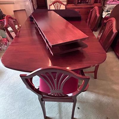 Mahogany Dining Room Table And Five Chairs