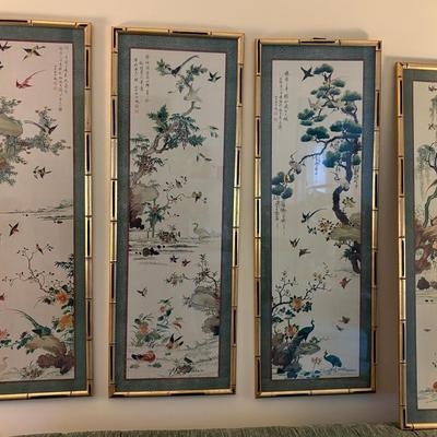 Four Chinese Brocade Hangings