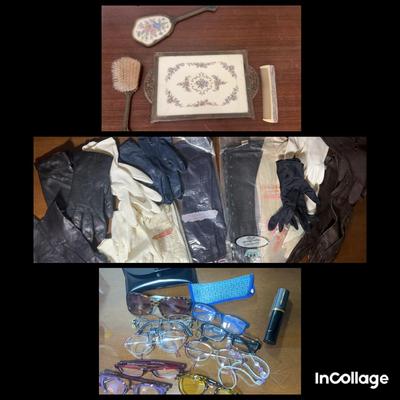 Group Of Vintage, Vanity Gloves, And Glasses