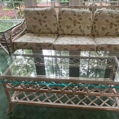 Henry Link Rattan Sofa, Coffee Table, End Table