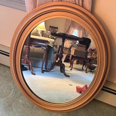 Oval Mirror with Gold Frame