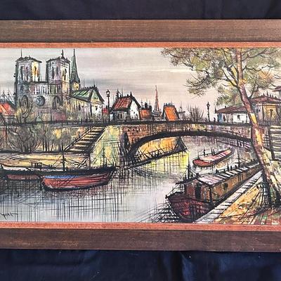 R. Trimpert (1960s) Oil On Board, Notre Dame, Paris, France