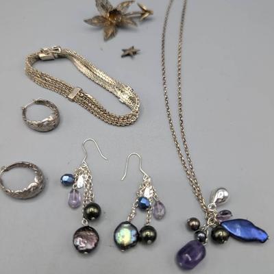 Assortment Of Sterling Silver Jewelry 