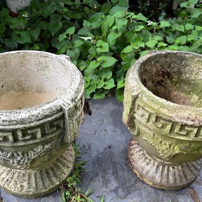 Pair Of Concrete Urn Style Planters 