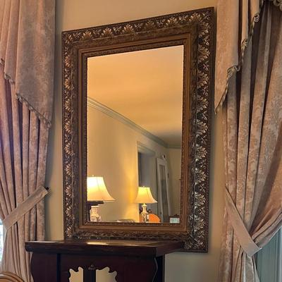 Vintage Large Mirror Carved Wooden Frame