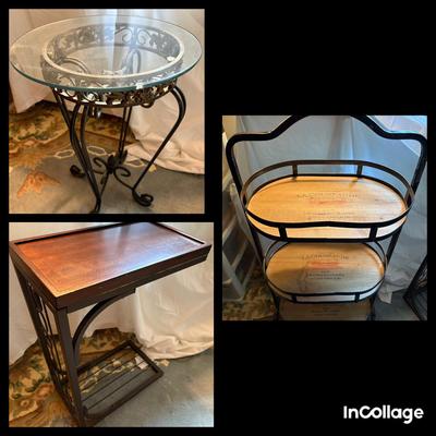 3 Tier Tray Table, Glass Top Accent Table, Sofa Table