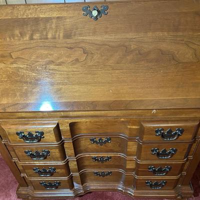 Nice Slant Front Desk With Beautiful Brass Hardware 