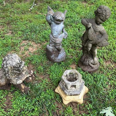 Concrete Garden Statues And Decor (4 pcs)