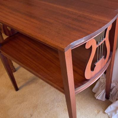 Vintage Two Tier Harp Table