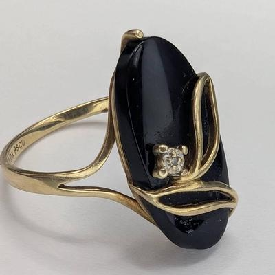 10K Gold & Onyx Ring