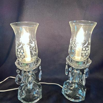 Vintage Boudoir Crystal Lamps