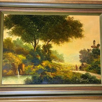 Vintage Painting On Canvas Signed-Toni Bordignon 