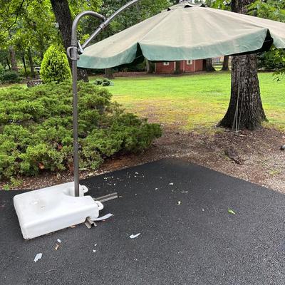 10’ Patio-Deck-Lawn Umbrella With Weighted Base And Extended Reach Pole 