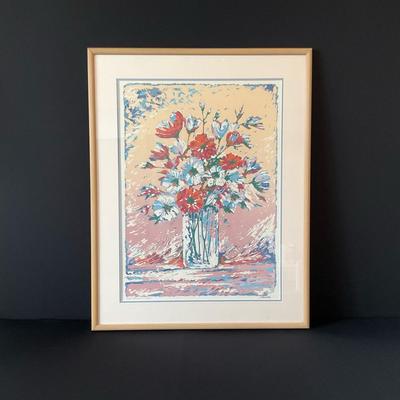 ‘Les Fleurs I’ Print Signed By Artist