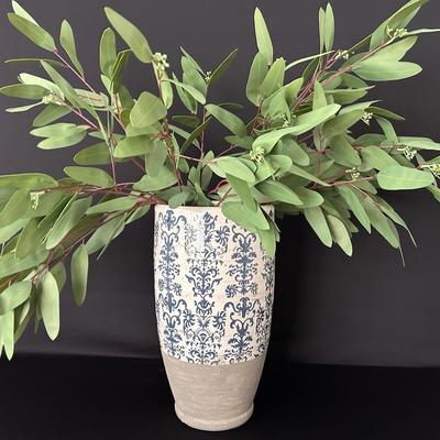 Pottery Barn Ceramic Vase With Olive Branches