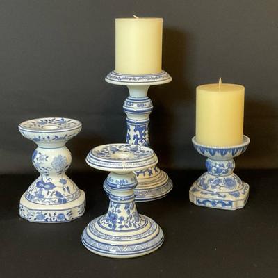 Blue & White Candlesticks