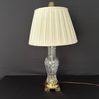 Crystal And Brass Table Lamp