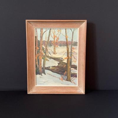 Winter Landscape Painting by B. Weigang