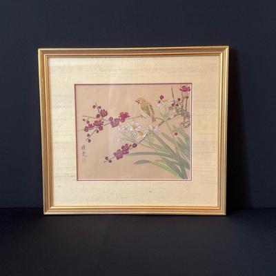 Asian Silk Bird Painting