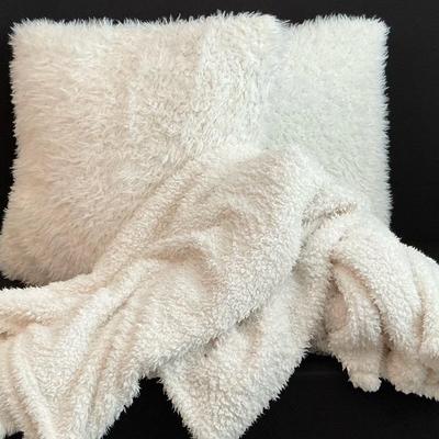 Style Co-Op Sherpa Fur Oversized Pillows And Two Throws
