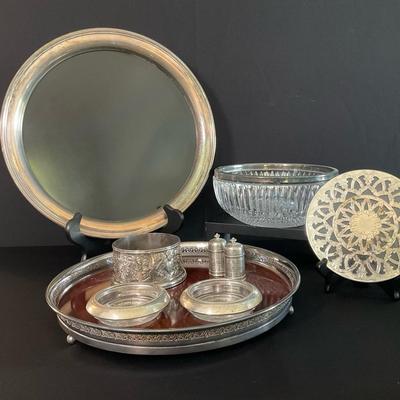 Glass And Silverplate Service Pieces