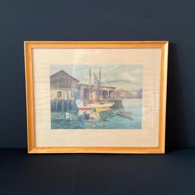 Print Of A Harbor by J.J. Enwright