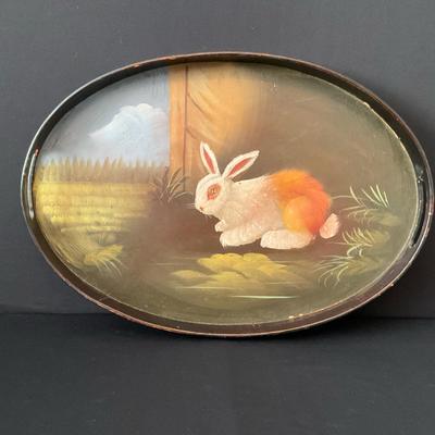 Oval Hand Painted Tole Tray