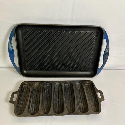 Le Creuset Grill Pan + Cast Iron Cornbread Pan