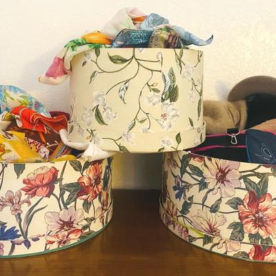 Hat Boxes Full Of Vintage Accessories 