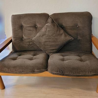 Mid-Century Wooden Settee