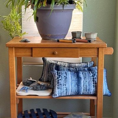 Rolling Cart With Growing Greenery 