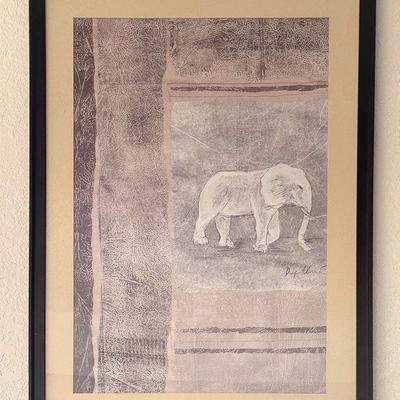 Signed Elephant Print