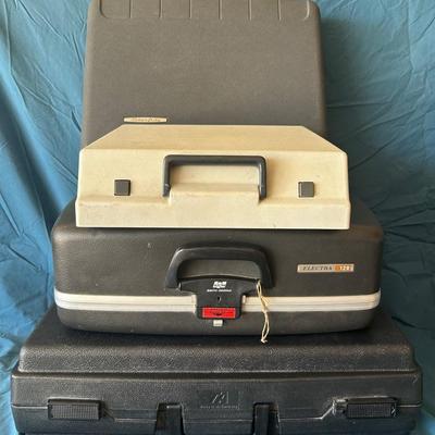 Three Vintage Typewriters And One Starflite Briefcase