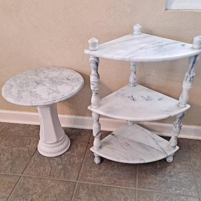 Marble Corner Stand and Pedestal Stand