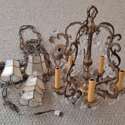 Vintage European Solid Brass Chandelier