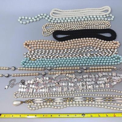 Long Strands Of Pearl-ish Beads Featuring St John 