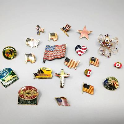 Vintage Patriotic & Destination Pins 