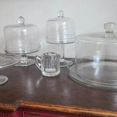 Cake/ Cheese Stands With cloches, Little Vintage Dessert Stand, Creamer