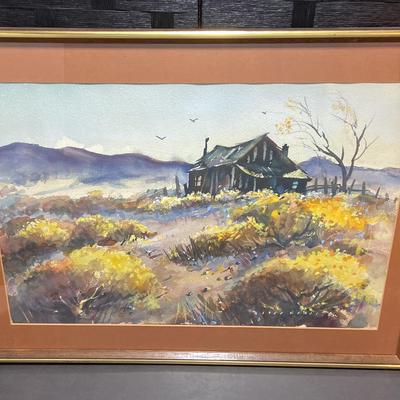 Original Watercolor Landscape Signed By Lyle V. Bali (19”x25”)