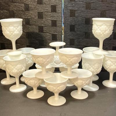 Vintage Westmoreland Milk Glass Goblets
