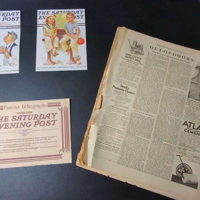 Excerpt Of Saturday Evening Post March 26,1910 & Postcard Ads 