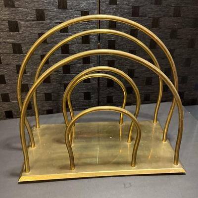 Vintage Brass Magazine Rack 