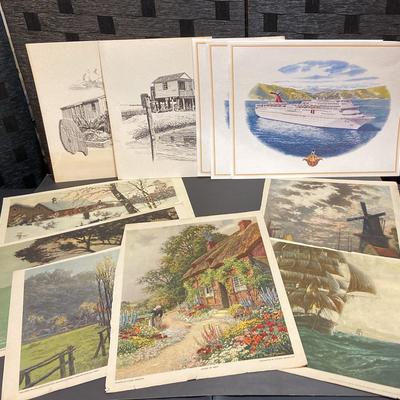 A Collection Of Prints - Nautical, Landscape, Cottage Life (10”x14”)