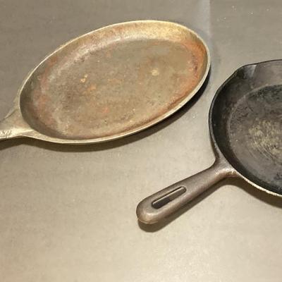 Cast Iron Skillets, 8 Inch Round and Oval